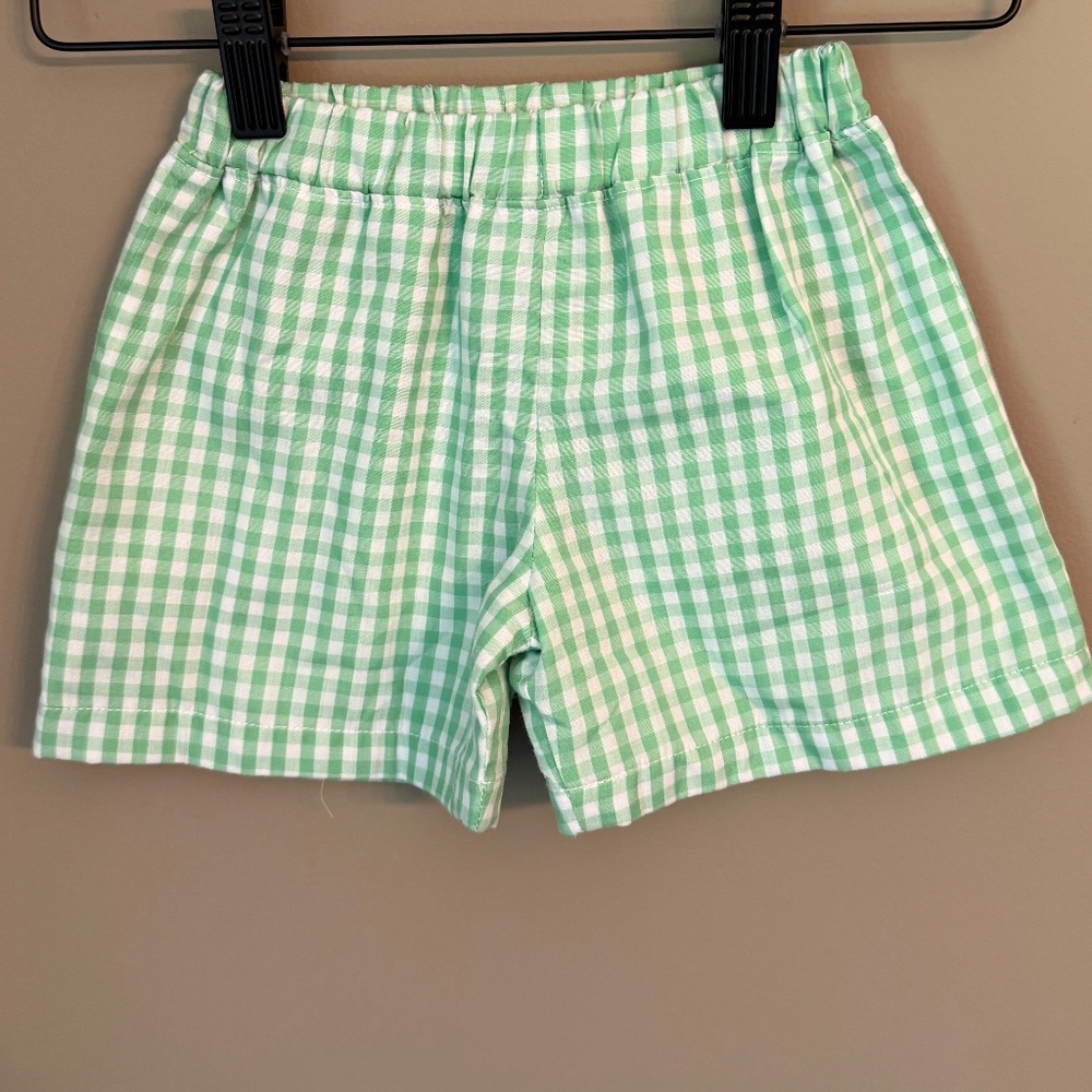 THE BEAUFORT BONNET COMPANY GRAFTON GREEN GINGHAM SHELTON SHORTS